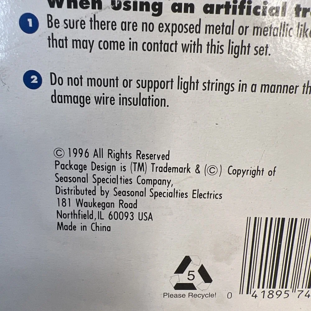 1996- VTG 140 CLEAR Lights Christmas Chasing Action Indoor Outdoor String Lights